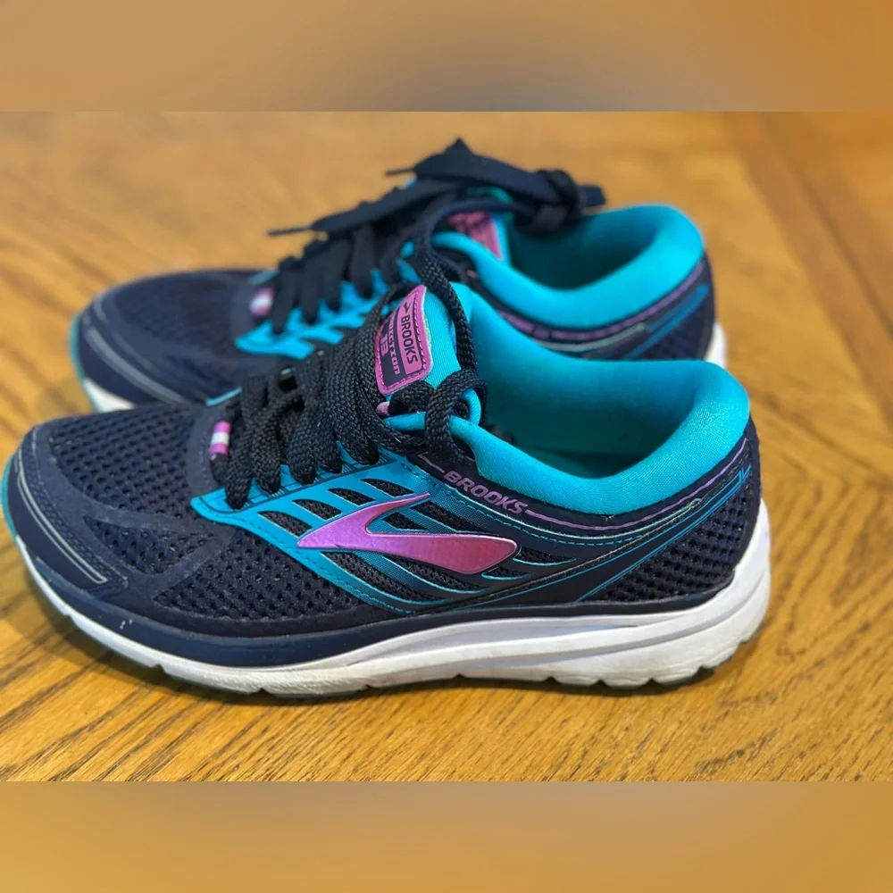 Brooks Women's Addiction 13 Sneakers - Navy, Teal, and Purple - Picture 2 of 8